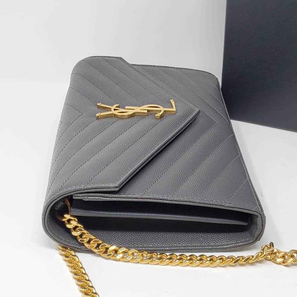 Auth YSL Woc Gray Envelope Rare Color Brand New - Picture 5 of 14